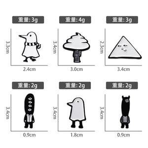 black white people bird Enamel Pin Cute Anime Badges Brooch for Clothes Backpack Hat Fashion Jewelry Accessories Kids Gifts