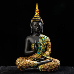 Large Buddha Statue Thailand Buda Buddha Sculpture Green Resin Handmade Buddhism Hindu Fengshui Figurine Meditation Home Decor