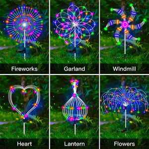 Solar LED Pathway Lights Outdoor Waterproof Garden Decor Firework Fairy Solar Lawn Lamp For Patio Walkway Yard