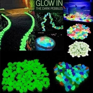 100pcs Luminous Stones Glow In The Dark Pebbles Glowing Stones Outdoor Walkways Home Garden Yard Decor Fish Tank Pebble Rocks