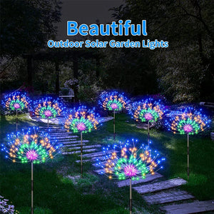 Solar Garden Lights Outdoor 90LED Solar Firework Lights Waterproof Pathway Decor Lamp For Patio Flowerbed Yard Walkway