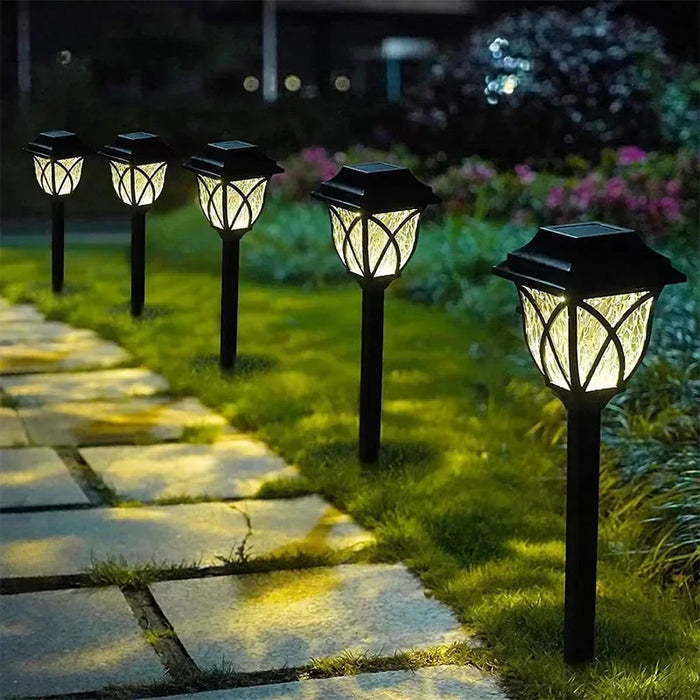 Led Solar Lawn Lights Outdoor Waterproof Warm Light Garden Decoration Lamp For Walkway Path Villa Yard Driveway