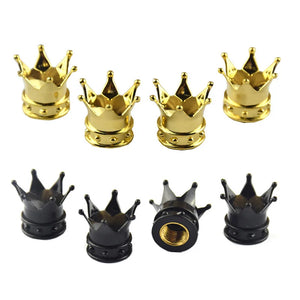 4 Pcs Crown Tire Valve Cap Car Wheel Air Valve Dustproof Caps Motorcycle Tyre Valve Dust Covers Crown Decor Auto Accessories