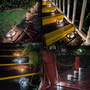 Solar LED Stair Light Outdoor Waterproof Deck Light Garden Ground Step Light Solar Power Driveway Dock Lighting