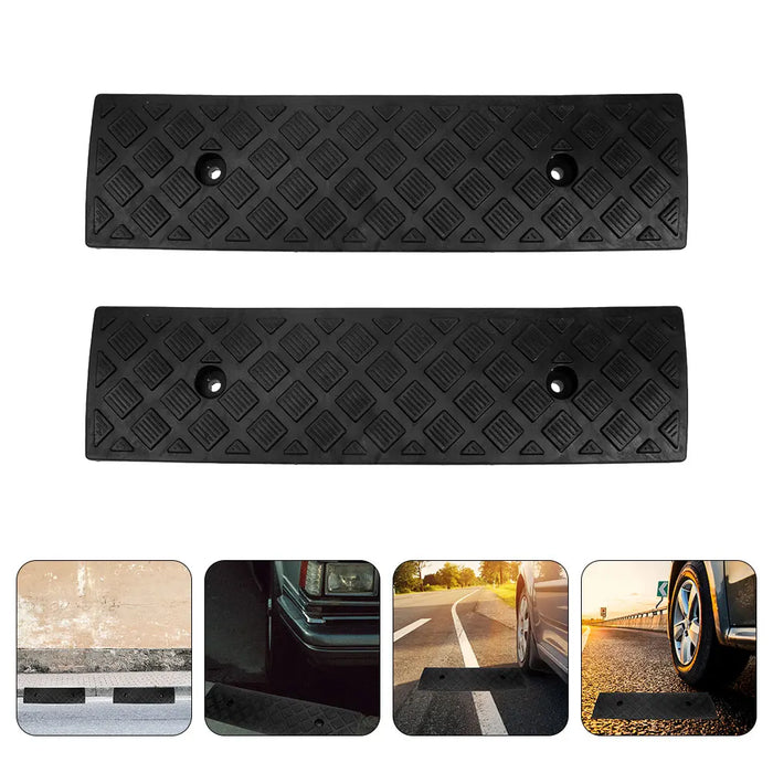 2pcs Curb Ramps Sidewalk Ramps Car Ramps Car Curb Ramps Motorcycle Pad Heavy Duty Loading Ramp Driveway Ramps Rubber Curb Ramps