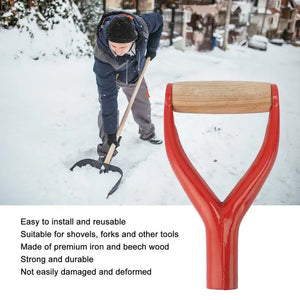 Shovel Handle Replacement Effort Saving Metal Wood Replacement Part Stable Shovel Grip Handle For Raking Shoveling Forking