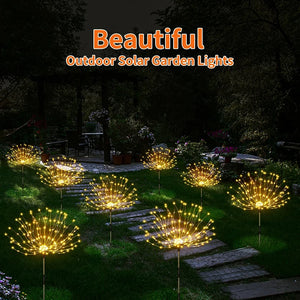 Solar Garden Lights Outdoor 90LED Solar Firework Lights Waterproof Pathway Decor Lamp For Patio Flowerbed Yard Walkway