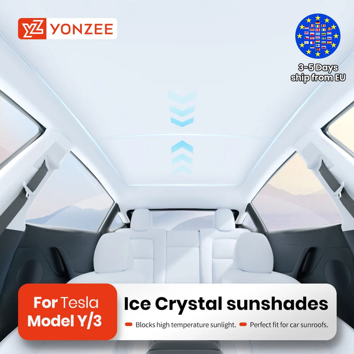 YZ For Tesla Model 3 Y Highland 2021-2024 sun visor for car Upgrade Ice Cloth Buckle Sun Shades Glass Roof Skylight Vehicle