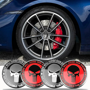 Auto Hub Caps Car Wheel Center Caps Skull Car Hubcap Sticker Personalized Aluminum Tire Hub Sticker Decoration Tire Accessories