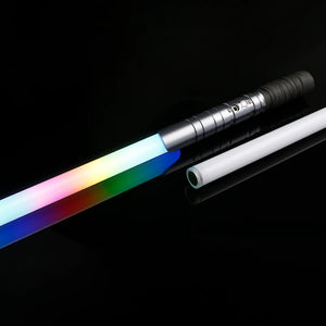 TXQSABER RGB Pixel Smooth Swing Lightsaber Metal Handle Heavy Dueling Colors Change Force Sounds Blaster Laser Sword Kids Toys