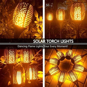 1/2/4/6/8/10Pcs Solar Flame Torch Light Flickering Light Waterproof Garden Decoration Outdoor Lawn Path Yard Patio Floor Lamp