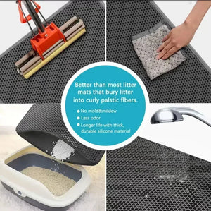 cat accessories Double-layer  Non-slip big Cat Litter Mat Pet Litter Box Filter MatWear Resistant  Cat Litter Mat  free shipping