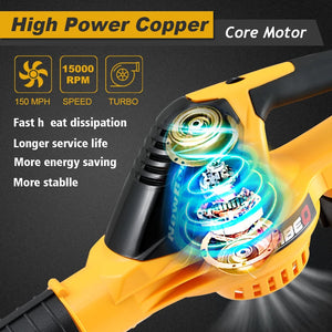 20V Electric Blower Speed Adjustable Powerful 5000W Cordless Leaf Blower Household Blowing Dust Blowing Snow Power Tools