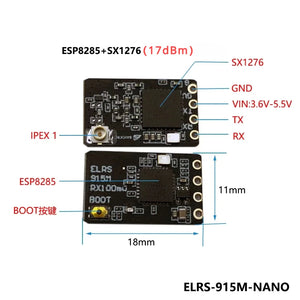 ELRS 915MHz / 2.4GHz NANO ExpressLRS Receiver With T type Antenna Support Wifi Upgrade for RC FPV Traversing Drones Parts