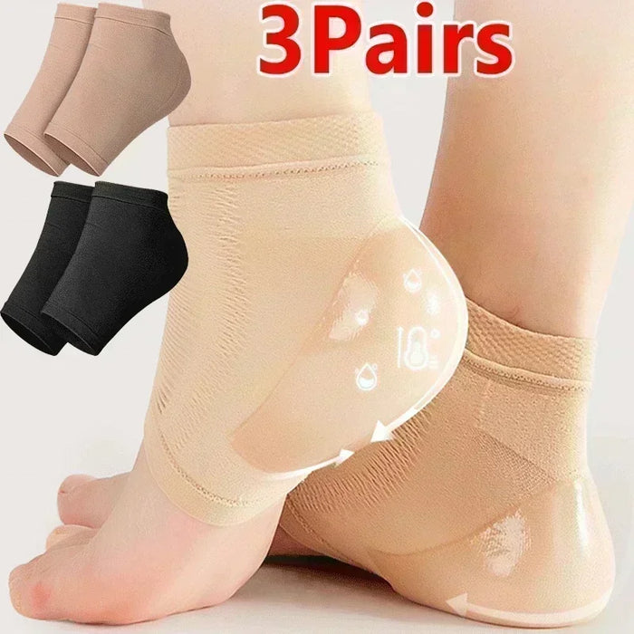 Silicone Heel Socks Anti-Crack Elastic Cloth for Feet Pain Relief Pads Heel Protector Skin Repair Cushion Half-yard Socks