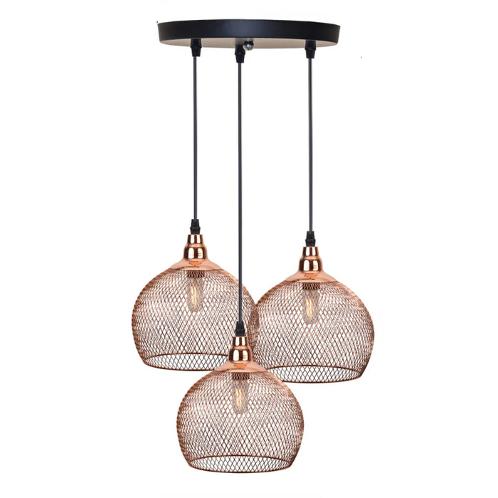 Modern Simple Chandelier Nordic Restaurant Bar Lighting Living Room Walkway Retro Rose Gold Bird Cage Creative Light Fixture