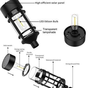 2pcs Solar Pathway Lights LED Solar Lights Outdoor Waterproof Glass Solar Garden Lights Landscape Lighting for Yard Lawn Walkway