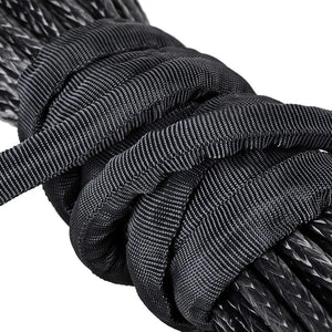 50ft 1/4" Synthetic Winch Rope Extension 39" Rock Guard for Off-Road Recovery Car ATV UTV Snow Plow