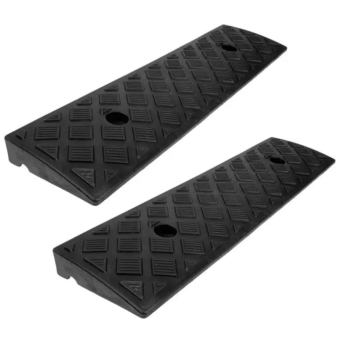 2pcs Rubber Car Curb Ramps Threshold Bridge Tracks Ramps for Driveway Sidewalk Motorcycle Pad Sidewalk Rubber Curb Ramps