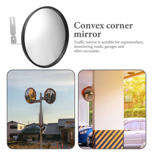 Safety Mirror Indoor Convex Garage Wide-angle Lens Driveway Metal Outdoor Traffic