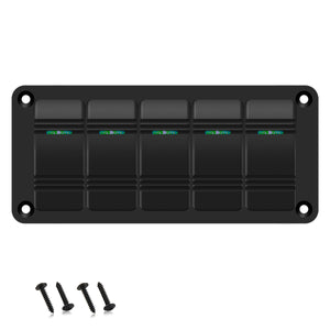 5 Gang Rocker Switch Panel 12V 24V Led Light Bar SPST ON OFF Waterproof for Car Boat Marine ATV Snow Plow