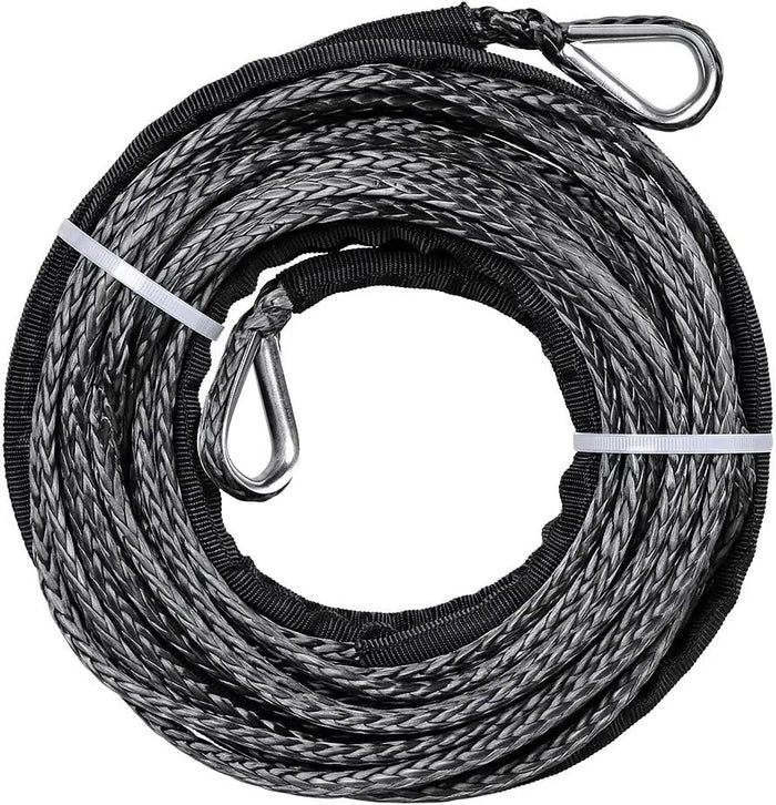 50ft 1/4" Synthetic Winch Rope Extension 39" Rock Guard for Off-Road Recovery Car ATV UTV Snow Plow