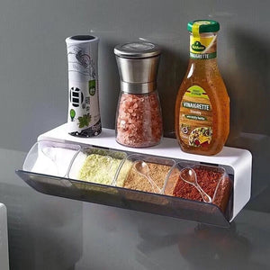 4 In 1 Seasoning Box Spice Seasoning Storage Box for Kitchen Accessories Sugar Salt Spices Container Organizer Kitchen Utensils