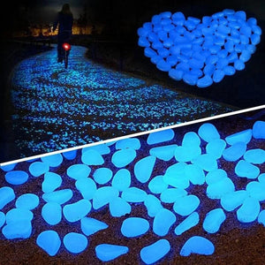 100pcs Luminous Stones Glow In The Dark Pebbles Glowing Stones Outdoor Walkways Home Garden Yard Decor Fish Tank Pebble Rocks