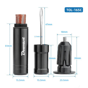 Deemount original Bicycle Tubeless Tire Repair Tool Tyre Drill Puncture for Urgent Glue Free Repair Optional  Rubber Stripe