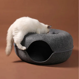 Donut Cat Bed Pet Cat Tunnel Interactive Game Toy Cat Bed Dual-use Indoor Toy Kitten Sports Equipment Cat Training Toy Cat House