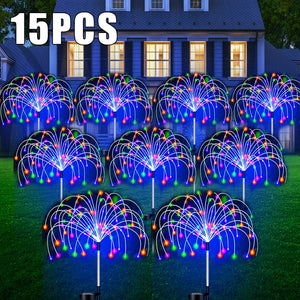 Solar LED Pathway Lights Outdoor Waterproof Garden Decor Firework Fairy Solar Lawn Lamp For Patio Walkway Yard