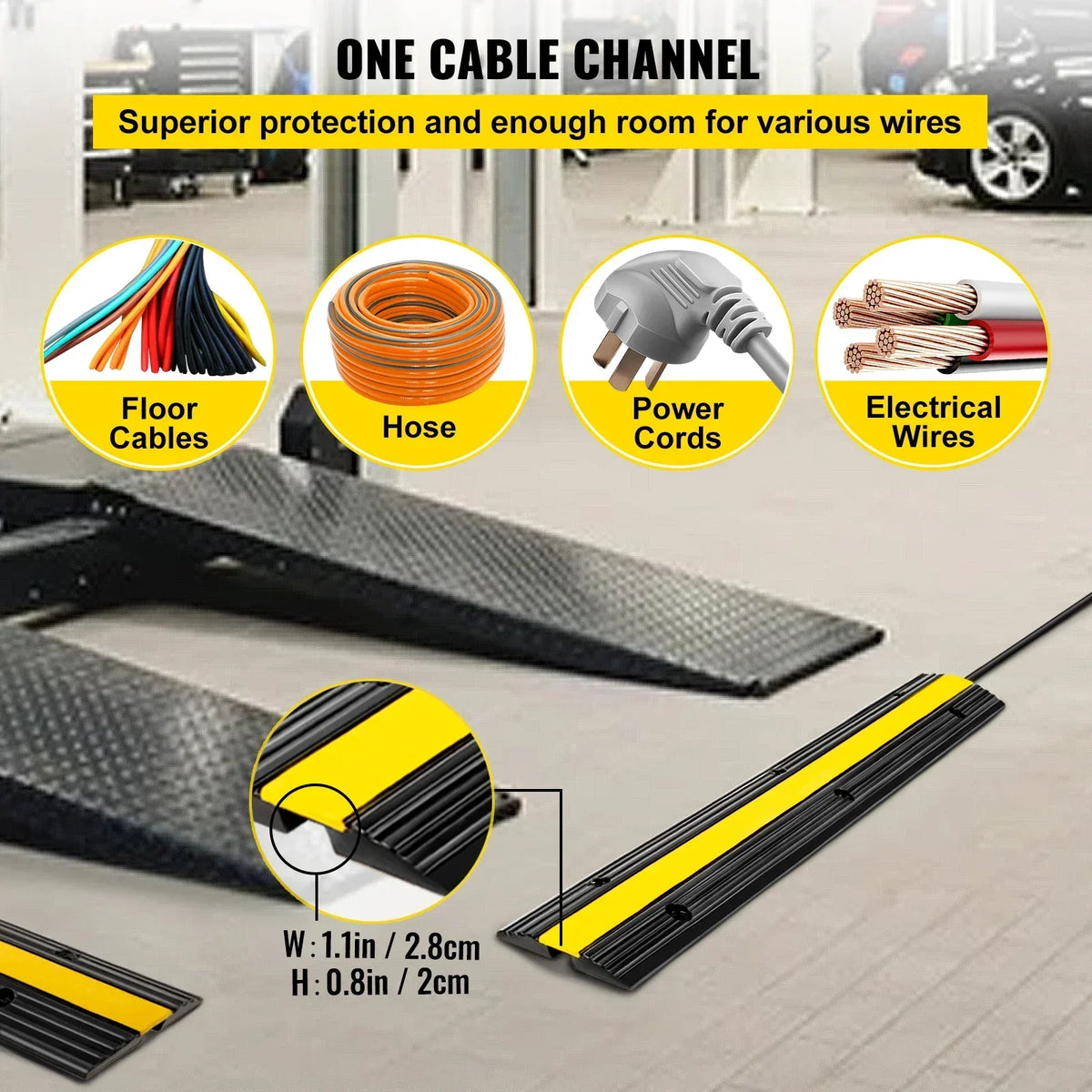 VEVOR Cable Protector | Modular Rubber Speed Bump for Driveways and ...