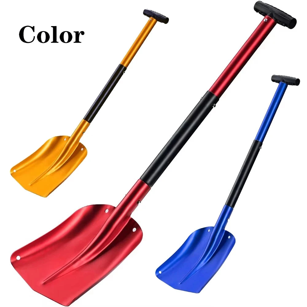 Snow Shovel Aluminum Alloy Detachable Telescopic Winter Snow Ice Shovel Outdoor Kit Tool Orange