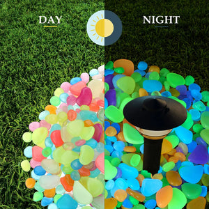 200/50pcs Luminous Stones Glow in The Dark Garden Pebbles Rocks for Home Outdoor Walkways Garden Path Patio Lawn Yard Fish Tank