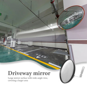 Safety Mirror Indoor Convex Garage Wide-angle Lens Driveway Metal Outdoor Traffic