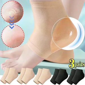 Silicone Heel Socks Anti-Crack Elastic Cloth for Feet Pain Relief Pads Heel Protector Skin Repair Cushion Half-yard Socks