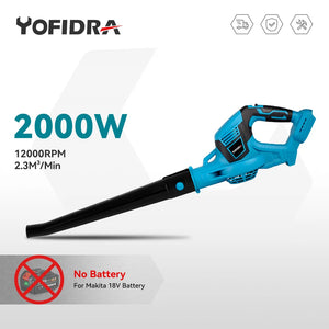 Yofidra 2000W Electric Blower For Efficient Cordless Leaf Snow Dust Blowing Blower Garden Cleaning Tool For Makita 18V Battery