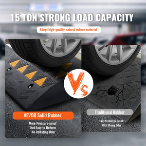 VEVOR 1/2 Pack Rubber Curb Ramp Rise Heavy Duty Threshold Driveway Ramps with Stable Structure for Car Wheelchairs Motorcycles