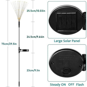 Solar Garden Lights Outdoor 90LED Solar Firework Lights Waterproof Pathway Decor Lamp For Patio Flowerbed Yard Walkway