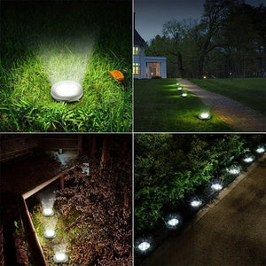 2Pack Solar Ground Light Stainless Steel Outdoor LED Solar Lamp Pathway Yard Deck Lawn Patio Waterproof Bright In-Ground Light