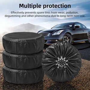 4PCS Car Spare Tire Cover Case Polyester Auto Wheel Tire Storage Bags Vehicle Tyre Accessories Dust-proof Protector Styling