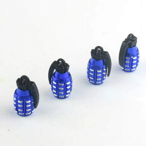 4pcs Aluminum Car Tire Valve Cap Grenade Alloy Tyre Valve Stem Cover Air Dust Cap Tire Valve Truck Bike Wheel Rim Valve Stem Cap