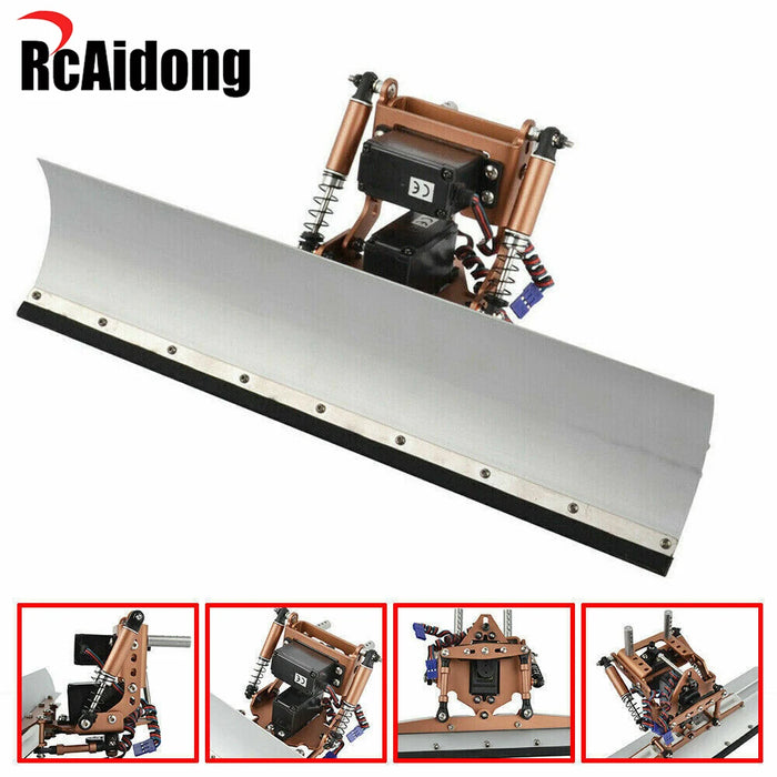 1/10 RC Aluminum Snow Plow Kit for Traxxas TRX4 Bronco Ford Sport G500 Redcat GEN7 GEN8 Scout II Axial SCX10 Snow Shovel