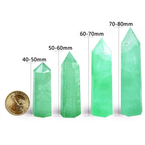 Natural Green Fluorite Point Crystal Healing Stone Natural Green Quartz Room Decor Reiki Polished Obelisk Carved Crafts 40-80mm