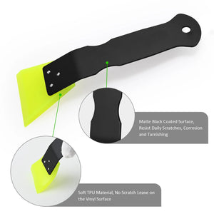 EHDIS 1/2pcs Soft Rubber Blade Scraper Metal Handle Squeegee for Wrapping Car Quick Clean Snow Removal Shovel Window Tint Tools