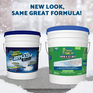 Green Gobbler 93% Pure Calcium Chloride Snow & Ice Melt Pellets | Effective at -40° | 35 lb Pail | Concrete Safe Ice Melt